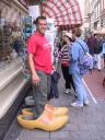 Jon in wooden shoes, Amsterdam