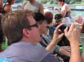 Carl takes pictures on boat, Rhine River, Germany