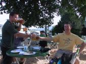 Adam + Mike enjoying beer, Koblenz, Germany