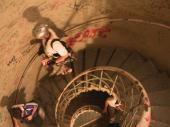 skaters inside Victory Tower, Berlin