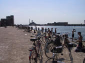 bikes along canal, Copenhagen