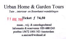 Ticket to House + Garden Tour, Amsterdam